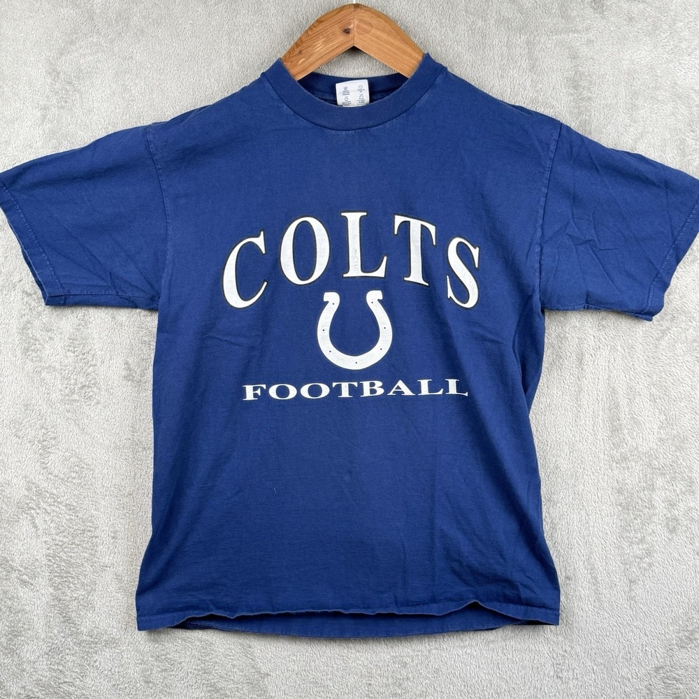 Champion Indianapolis Colts T-Shirt Mens L Blue S/S Cotton NFL Football Logo